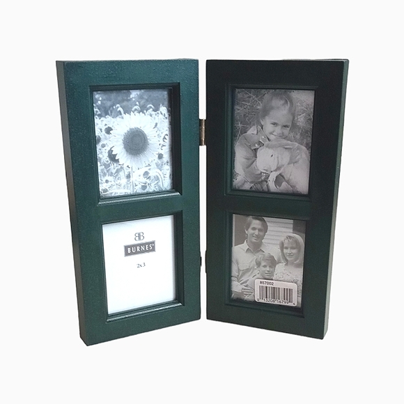 Vintage Burnes Dark Green Wooden Open Book Frame NWTs - Picture 7 of 9